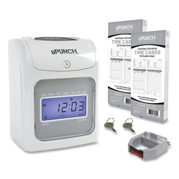 uPunch™ Hn2500 Electronic Calculating Time Clock Bundle, Lcd Display, Beige-gray freeshipping - TVN Wholesale